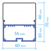 Perfil aluminio PHL46 (por metro)